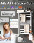 18 x 27 white hot towel warmer for home with Wi-Fi and voice control via Alexa and Google Assistant.