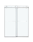56-60" x 74" Frameless Double Sliding Glass Shower Doors - More Open, Leak-Free