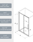 Brivio Series 48" x 72" Chrome Framed Single Sliding Shower Door - Magnetic Seal, 6mm Tempered Glass