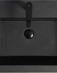 24"-47" Floating Dark Grey Corner Vanity with Matte Black Sink - 2 Soft Close Drawers