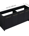 Freestanding Bathroom Vanity Cabinet - Base Only size: 59 X 18