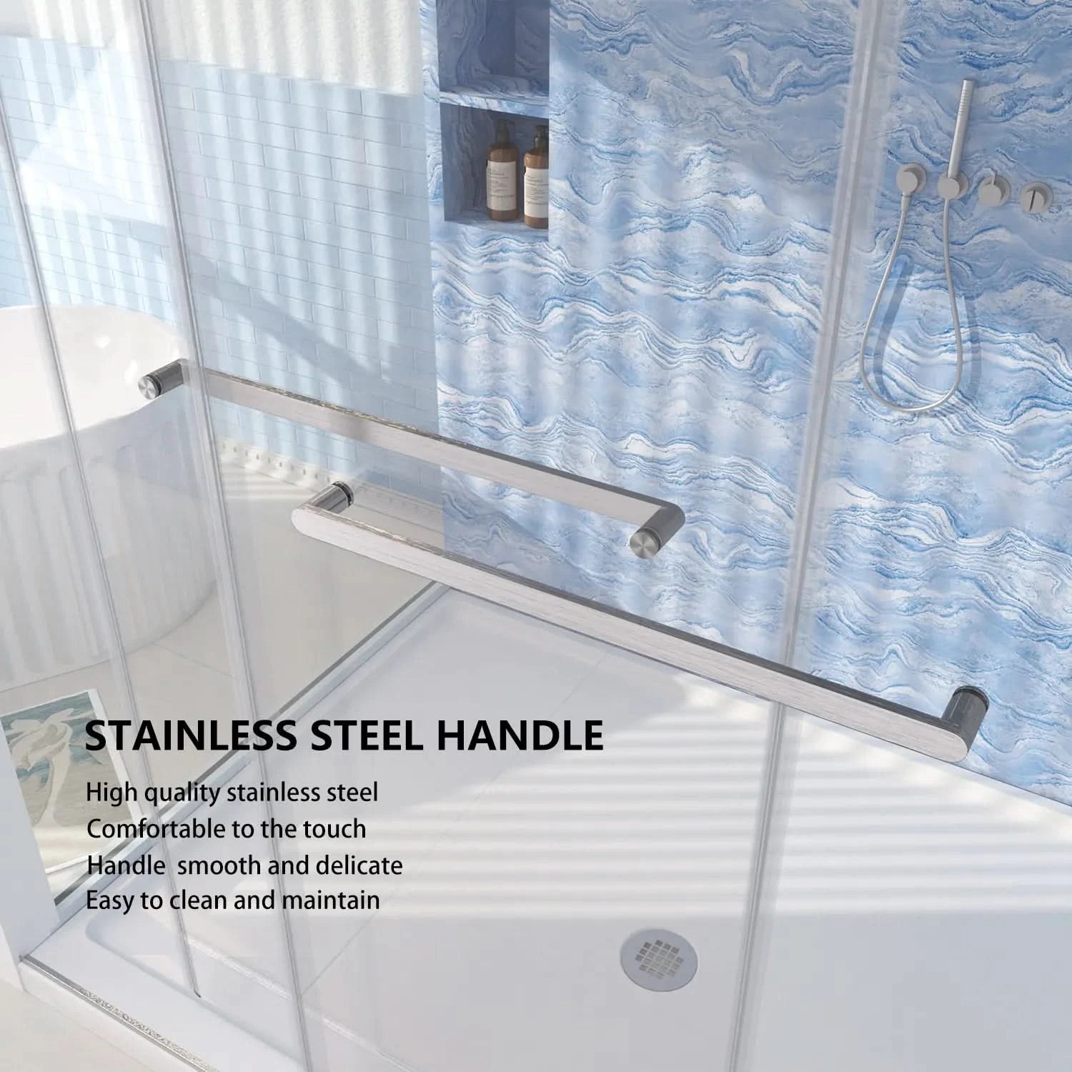 Bypass Barn Shower Door color:brushed nickel