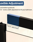 Adjustable shower door frame design with flexible width adjustment for easy installation without cutting.