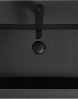 24"-47" Floating Dark Grey Corner Vanity with Matte Black Sink - 2 Soft Close Drawers