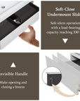 Oakmere Series 36" White Bathroom Floating Vanity with Resin Sink & 2 Soft-Close Drawers