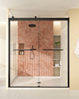 ACE DECOR French Style Sliding Glass Shower Doors color:matte black