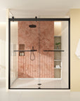 ACE DECOR French Style Sliding Glass Shower Doors color:matte black