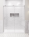 Lumora Series 60" x 74" Frameless Single Sliding Shower Door - Chrome