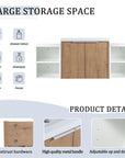 Monterey Series 48" Floating Bathroom Vanity in Imitative Oak with Double Side Cabinets and Integrated Sink