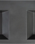 Grey floating vanity 70 x 19 with dual deep quartz sand sinks | Ace Decor