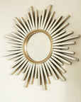 Front view of 33" modern large wall mirror with beveled sunburst design | Ace Decor