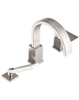 Top view of FLUNIX Brushed Nickel Brass Waterfall Roman Tub Faucet Set.