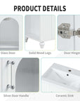 bathroom vanity cabinet with sink two-tier color: white