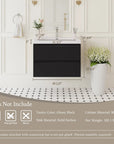 Oakmere Series 30" Black Bathroom Floating Vanity with Resin Sink & 2 Soft-Close Drawers