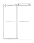 60 x 76 frameless glass sliding shower door with brushed nickel hardware | Ace Decor