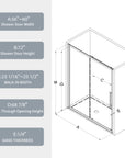 Brivio Series 60" x 72" Chrome Framed Single Sliding Shower Door - Magnetic Seal, 6mm Tempered Glass