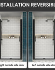 P103 Zerra Semi-Frameless Pivot Shower Door with Reversible Left or Right Installation.
