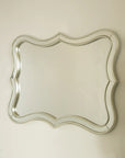 Front angled look at the 32" x 24" rectangular modern mirror with decorative curved edges | Ace Decor