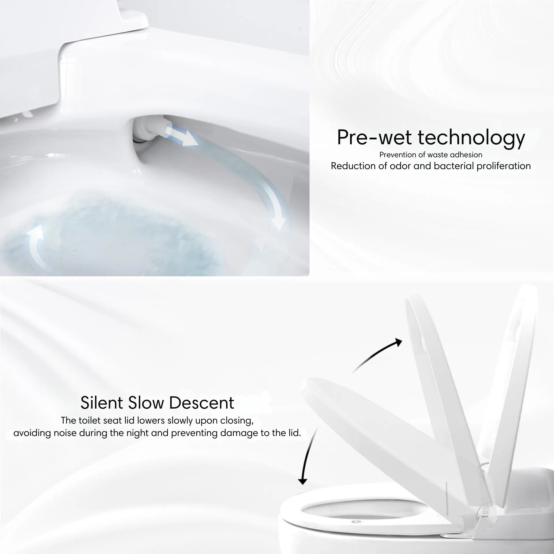 LUXOVA Smart Bidet Toilet – pre wet technology and silent slow descent functions.