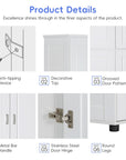 Product Details of the 62”(H) Freestanding Bathroom Floor Storage Cabinet.