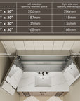 Reserved clearance space required for opening Pro Shower LED Medicine Cabinet doors.