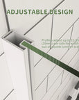 36" x 36" x 72" semi-frameless corner angle shower adjustable width design in matte white finish | Ace Decor