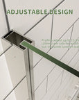 36" x 36" x 72" semi-frameless corner shower enclosure adjustable design detail, frameless corner shower enclosures feature | Ace Decor