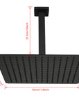 Lorton 12" Matte Black Rain Shower Head
