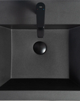 24"-47" Floating Dark Grey Corner Vanity with Matte Black Sink - 2 Soft Close Drawers