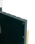 Soft-close hinge and silicon buffer of the green 24" floating bathroom vanity.