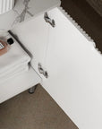 Flutia Series 30 inch bathroom vanity with soft-close cabinet door hinges.