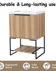 Freestanding 24 inch bathroom vanity with sink durable construction with open shelf design | Ace Decor