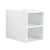 Side view of 12 inch wall-mounted open bathroom storage cabinet with open shelves.