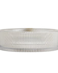 14 inch ribbed glass small sink for bathroom in clear round design | Ace Decor