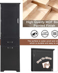 Built with high quality MDF board, Black Valmor Bathroom Linen Cabinet is durable and easy to clean.