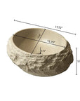 Dimensions of Astra Series 18" Oval Sculpted Resin Stone Vessel Basin in ivory color | ACE DECOR