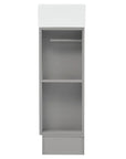 18 inch vanities for bathrooms with side shelf, textured gray side view | Ace Decor