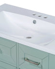 Elmsford Series 30" Saga Green Bathroom Vanity Cabinet with Dock Rack & 5 Drawers