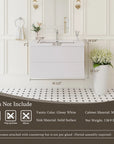 Oakmere Series 36" White Bathroom Floating Vanity with Resin Sink & 2 Soft-Close Drawers