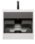 Floating Bathroom Vanity with Resin Top Basin & Soft Close Drawers - Modern Wall-Mounted Storage Cabinet color: White