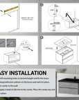 24"-47" Floating Dark Grey Corner Vanity with Matte Black Sink - 2 Soft Close Drawers