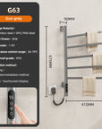 16" x 27" Gray Rotatable Electric Towel Warmer – Fast Heat, Space-Saving Design