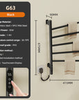 16" x 27" Black Rotatable Electric Towel Warmer – Fast Heat, Space-Saving Design