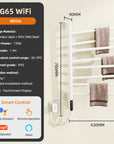 17" x 31" Glossy White Heated Towel Rack with Fast Heating and Smart Control