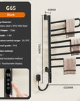 17" x 31" Black Heated Towel Rack with Fast Heating and Smart Control