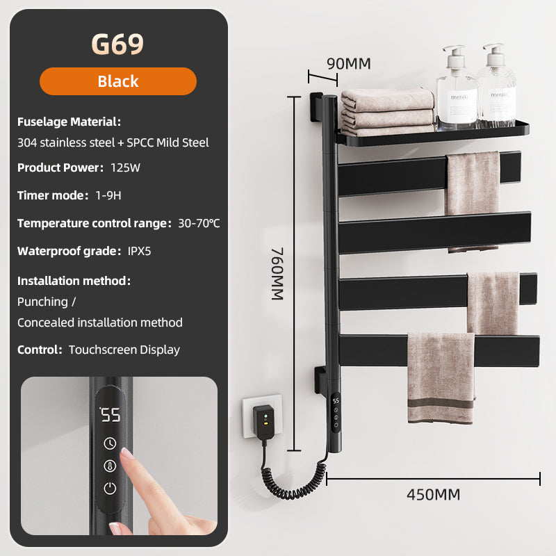 18" X 30" Intelligent Rotating Heated Towel Rack - Energy-Efficient & Safe