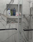 Vantelle-S Series 48" x 74" Frameless Double Sliding Shower Door with Soft-Close in Brushed Gold