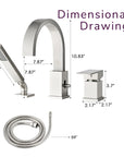 Brushed Nickel Brass Waterfall Roman Deck Mounted Tub Faucet Set with Hand Shower