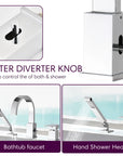 FLUNIX Chrome Waterfall Roman Tub Faucet water diverter knob.