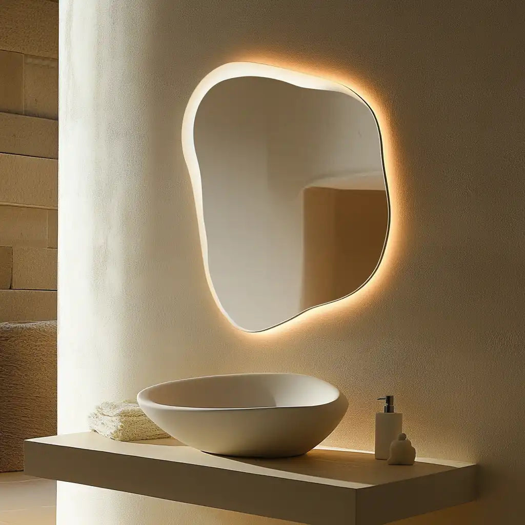 A smart LED mirror with an irregular shape | ACE DECOR